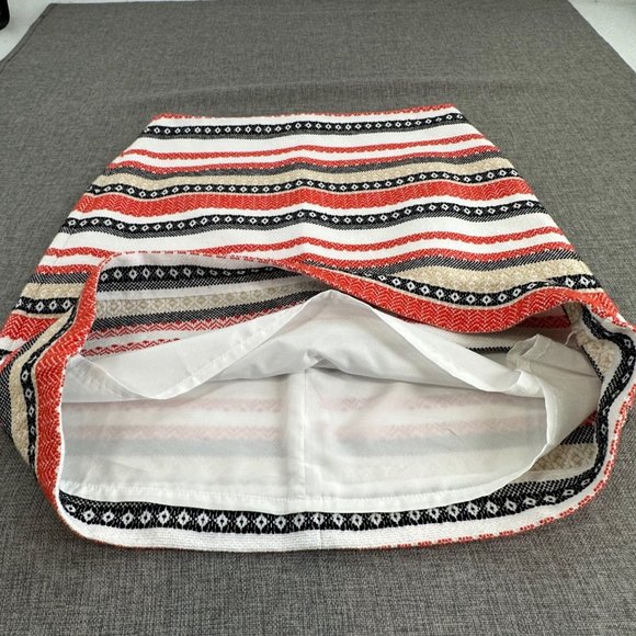 LOFT Woven Skirt‎ Striped Size 6 Shell: 100% Cotton Lined Zipper Closure Boho - Picture 7 of 12